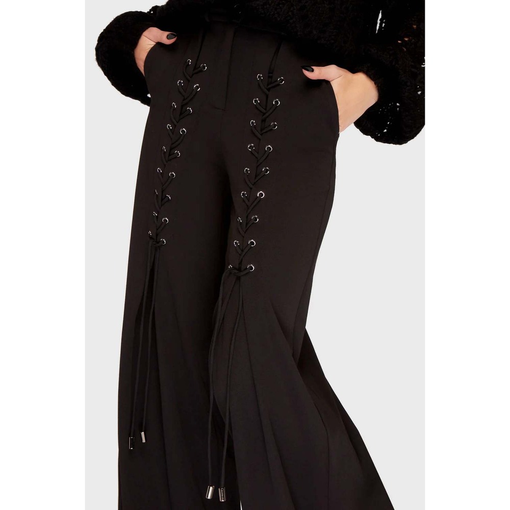 Killstar Ravens‎ Lament wide leg pants laceup detail